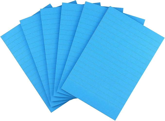 Early Buy 6 Pads Lined Sticky Notes with Lines 4x6 Self-Stick Notes Bright Color Sticky Notes, 45 Sheets/Pad (Blue)-DeskLoop Office