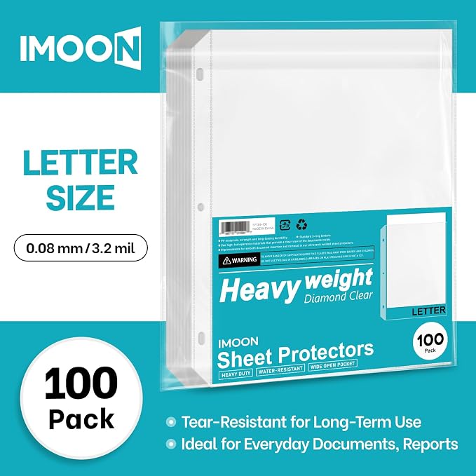 Heavyweight 3-Hole Letter Size Sheet Protectors - Image 2