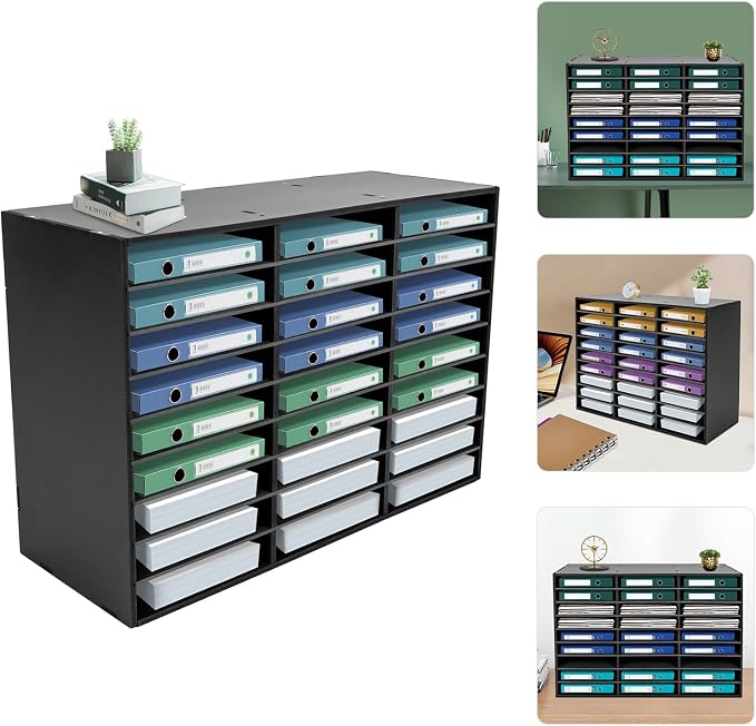 Mail Sorter Organizer, 27 Compartments Literature Organizer, Desktop File Sorter - Image 2