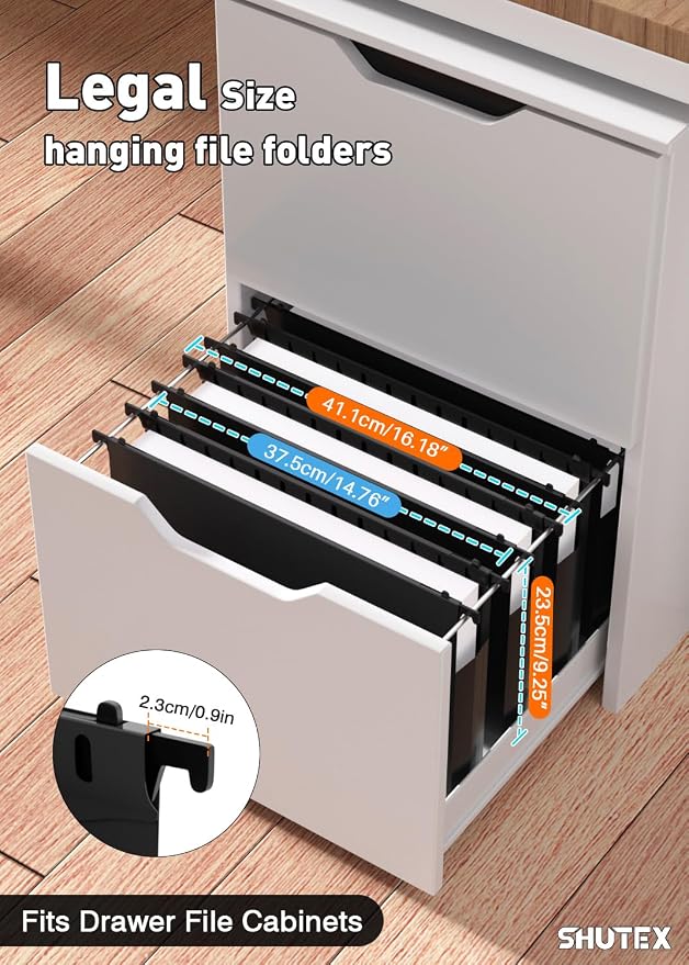 SHUTEX Extra Capacity Legal Size Hanging File Folders, 12 Pack Reinforced - Image 2
