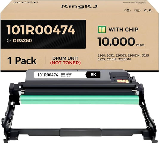 101R00474 Drum Unit (Not Toner)Black 1-Pack High-Yield Replacement for Xerox 3260 3215 Image-Drum Compatible for Xerox Phaser 3260 3052 3260DI 3260DNI WorkCentre 3215 3225 3215NI 3225DNI Laser Printer-DeskLoop Office