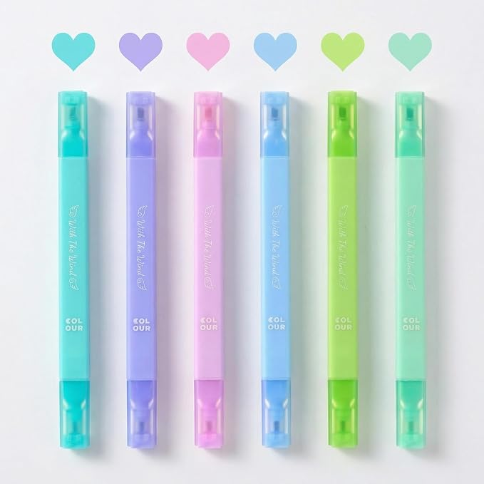 konket 6Pcs Aesthetic Cute Highlighters by KONKET