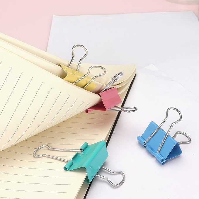 ZZTX Binder Clips Paper Clamps Clips Medium Size, 1.3 Inches, 24 Pieces - Image 5