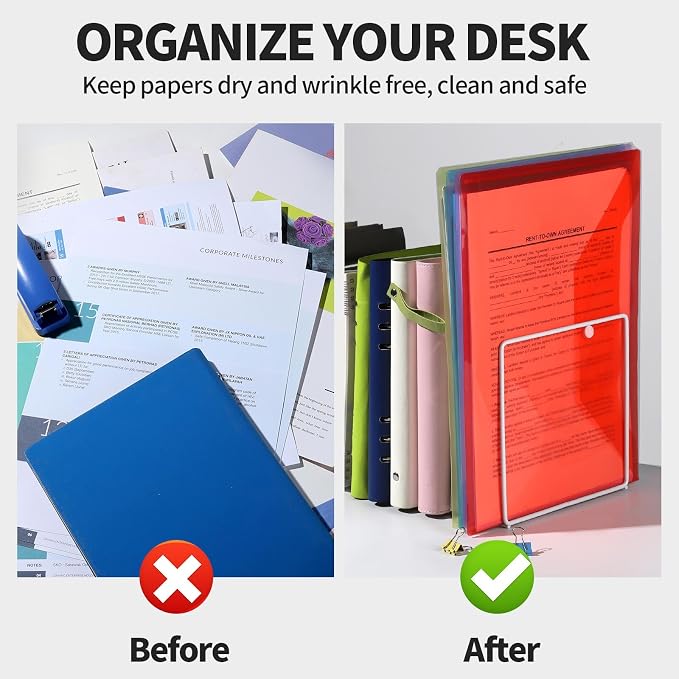 LEOBRO Plastic File Folders for Documents, A4 Size Plastic Envelopes - Image 5