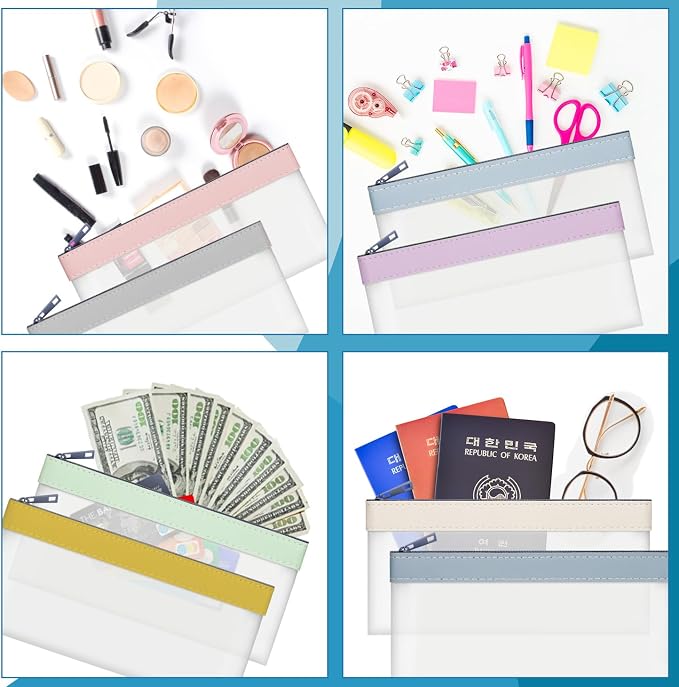 8 Pieces Money Bags With Zipper, Cash Envelopes, 7.6 x 3.7 inch Money Pouch - Image 5