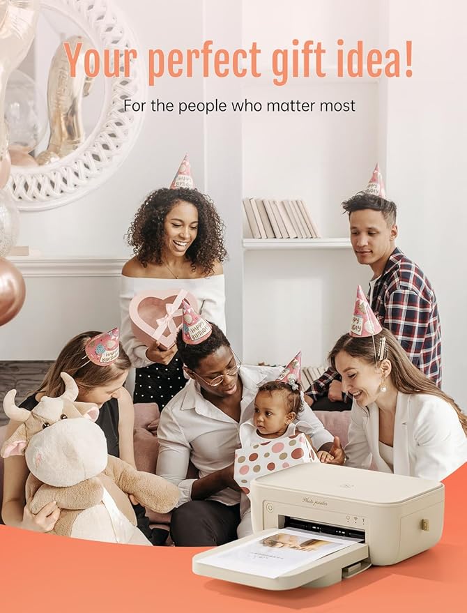 HPRT Photo Printer 4x6,+20 Sheets&1ribbon,Wi-Fi Wireless Instant Picture Printer for iPhone, Android, Smartphone, Thermal Dye-Sublimation, AR Video Printing,Portable Photo Printers for Home Use-DeskLoop Office