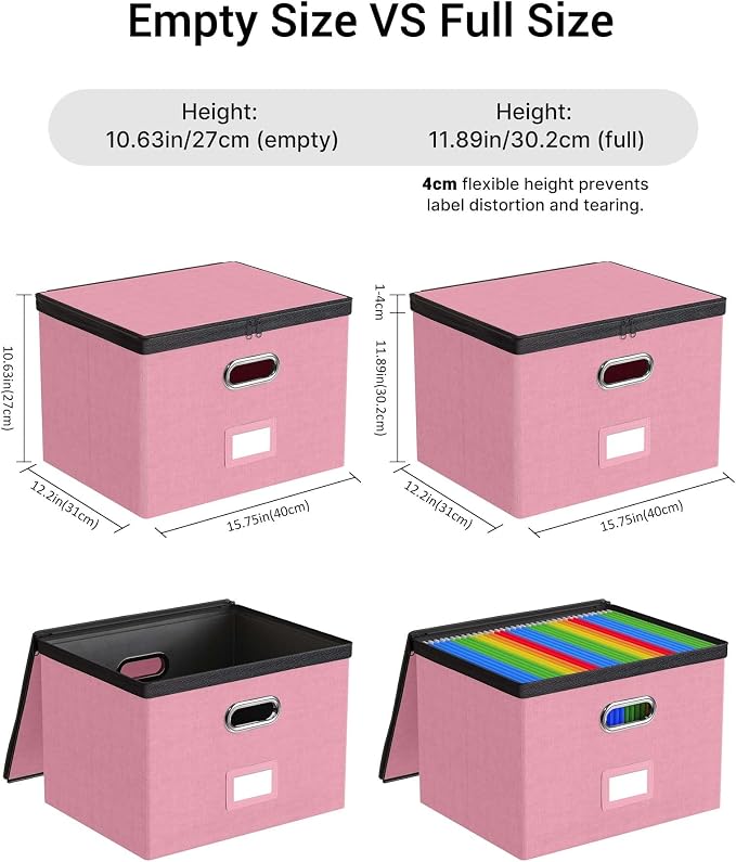 Oterri 2 Pack Large File Organizer Boxes - Image 3