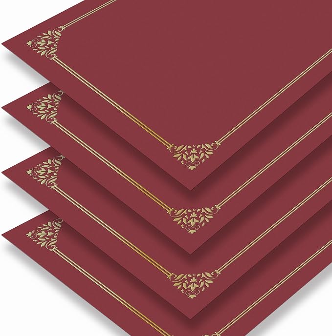 BELLE KR® Red Certificate Folders 8.5 x 11, Documents and Diplomas - Image 2