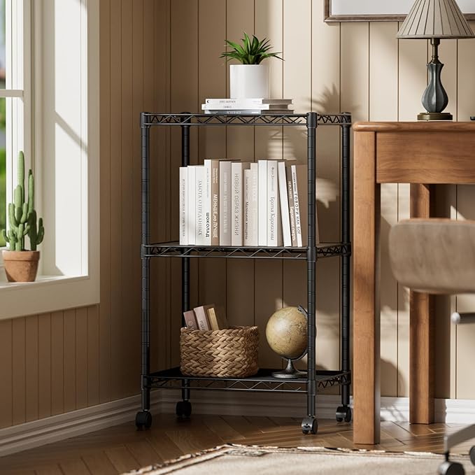 SINGAYE 3 Small Shelves Storage Shelf Wire Shelving Unit Metal Shelf Adjustable - Image 8