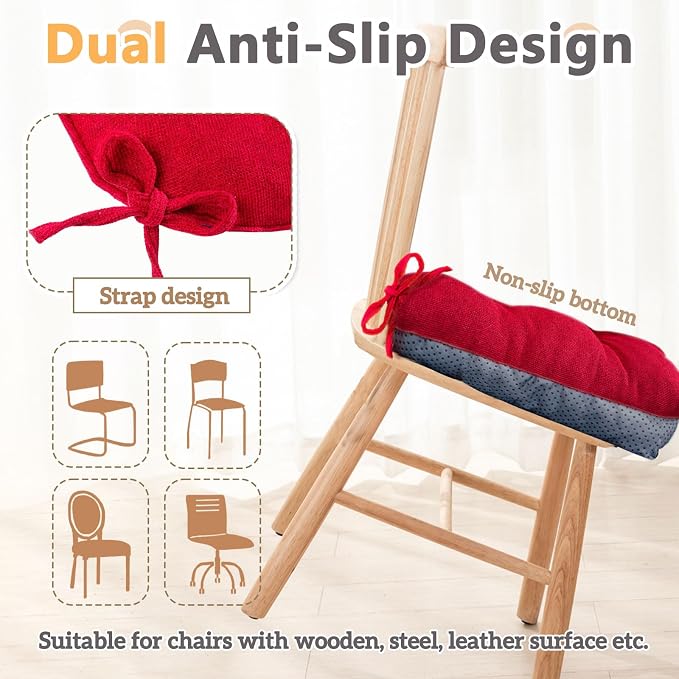 MAGIC ELEPHANT Chair Cushions for Dining Chair, Shredded Memory Foam Kitchen - Image 4