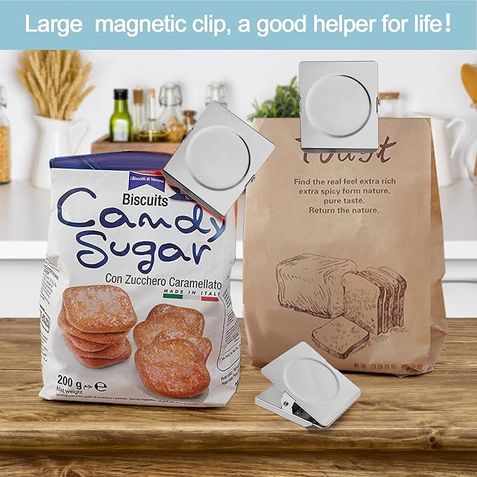 FINDMAG 4 Pack Clip Magnets 2.2 Inch Extra Large Magnetic Clips Heavy Duty - Image 5