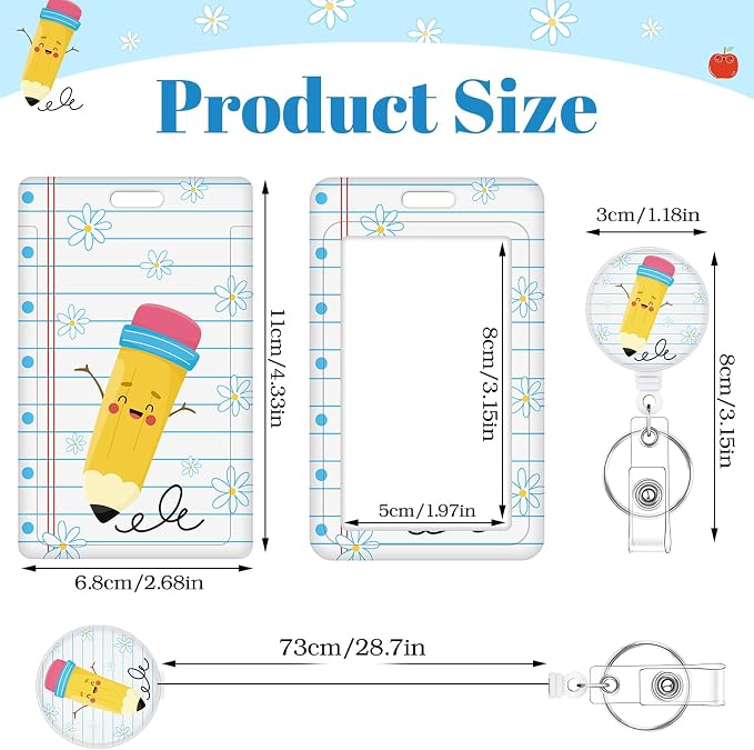 3 Set Badge Holder Retractable Reel Stationery Patterns ID Badge Holders - Image 2