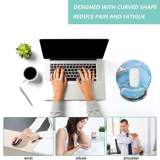 Mouse Pad with Wrist Support, Ergonomic Mouse Pad with Memory Foam Wrist Rest - Image 5