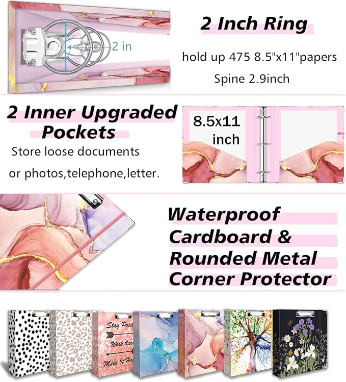 3 Ring Binder 2 Inch, Three Ring Binders Organizer - Image 4