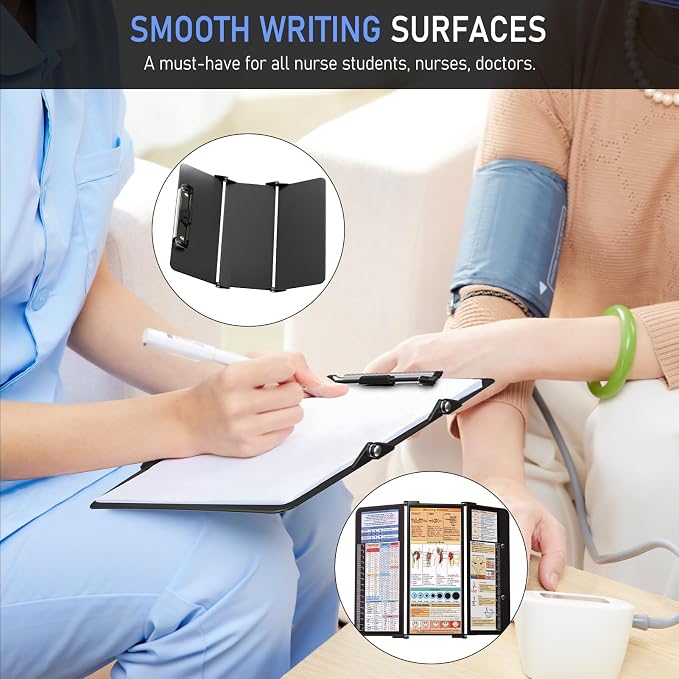 Nursing Clipboard Foldable, Foldable Clip Board w/Nursing Edition Cheat Charts - Image 4
