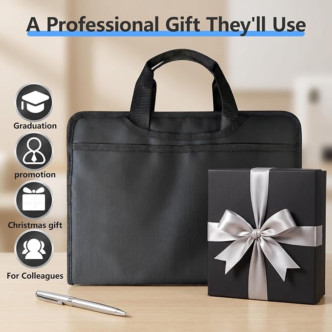 Fireproof Accordion File Organizer Bag A4 13 Pockets Expandable Document Folder - Image 7
