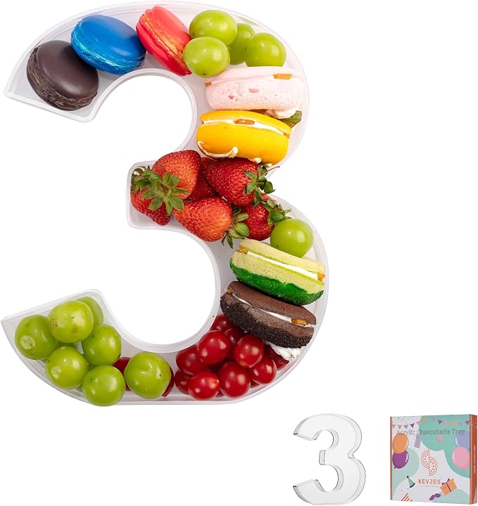 11" Clear Acrylic Letter & Number Charcuterie Tray-Reusable Fillable Alphabet by kevjes