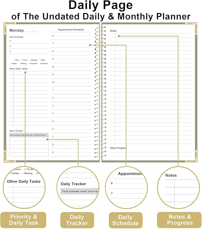 Undated Daily Planner 5.8"x8.5" - Image 4