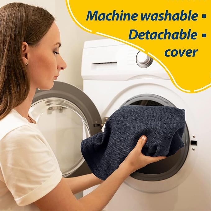 AAAAAcessories D-Shaped Chair Cushions, Machine-Washable Cover, Charcoal Gray - Image 4