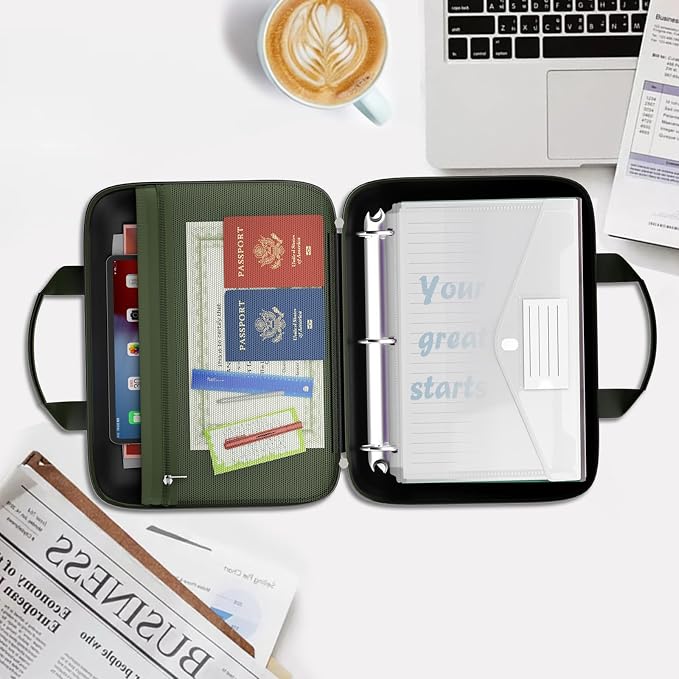 Binder Folders Organizer with 20 Pack Heavyweight Plastic Pockets, Fireproof - Image 3