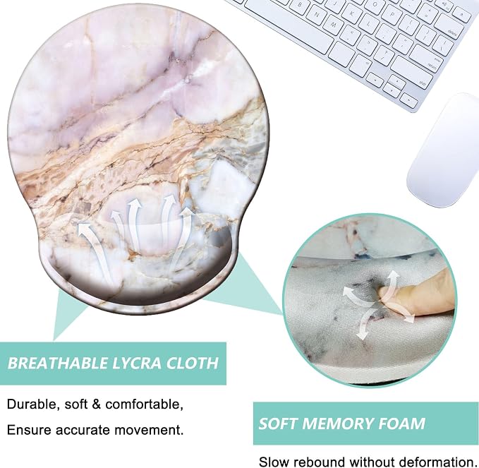 Mouse Pad with Wrist Support, Ergonomic Mouse Pad with Memory Foam Wrist Rest - Image 3