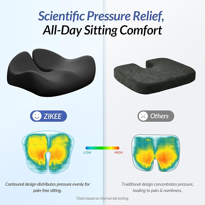 ZIKEE Pioneering Seat Cushion for Pressure Relief, Ergonomic Office Chair - Image 6