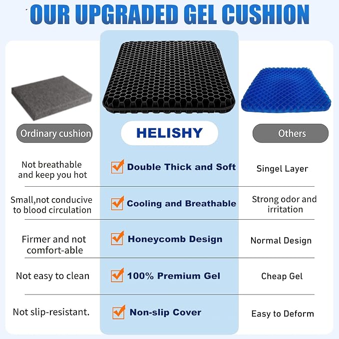 Gel Wheelchair Seat Cushion for Long Sitting - Image 3