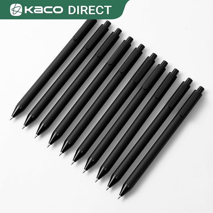 Kaco PURE Black Gel Pens, 20 Pieces 0.5 mm Fine Point Aesthetic Pens Quick Drying Smooth Writing Stationery Office Supplies (20 Black Ink)