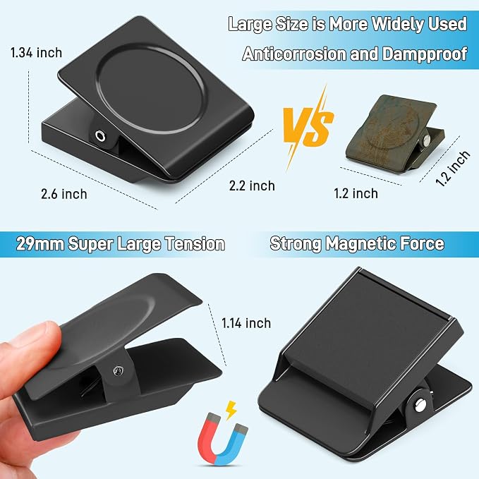 FINDMAG 2.2inch Extra Large Magnetic Clips, Magnet Clip Heavy Duty, Strong - Image 2
