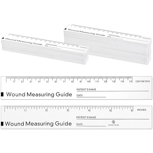250 Pcs Wound Ruler 6 Inch Wound Measuring Tape Paper Guide Ruler Double Sided by Janlaugh