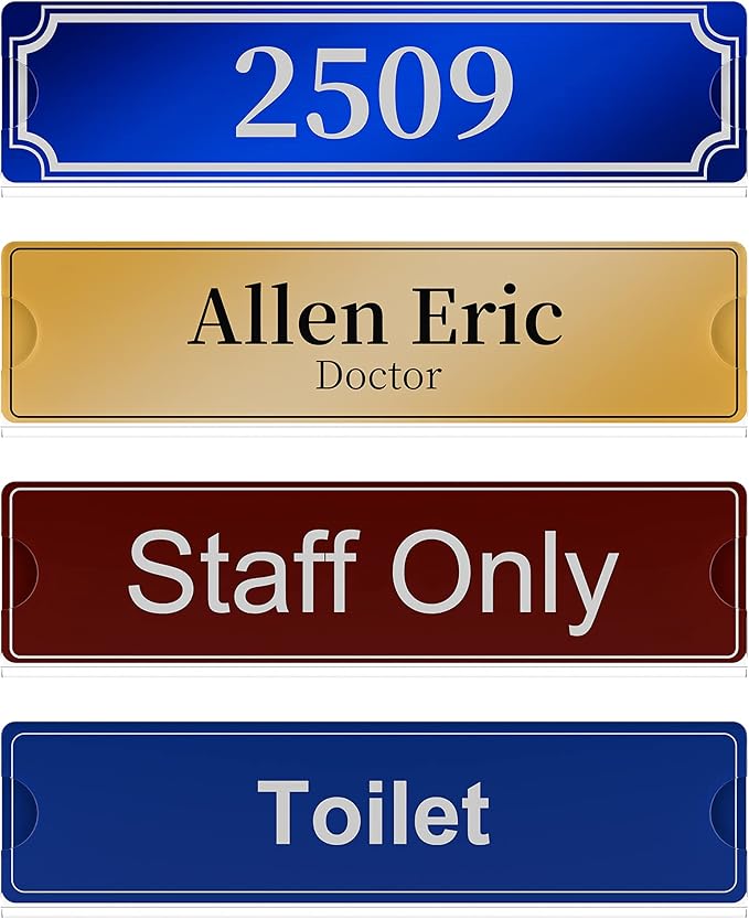 Richboom Acrylic Wall Name Plate Holder, 2x8 Inch, 60 Pack Clear Acrylic Sign - Image 5