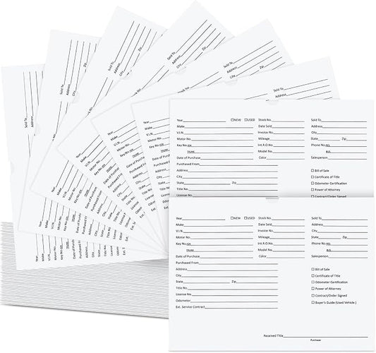 120 Pcs 9 x 12 In Vehicle Dealer Jackets by Unknown