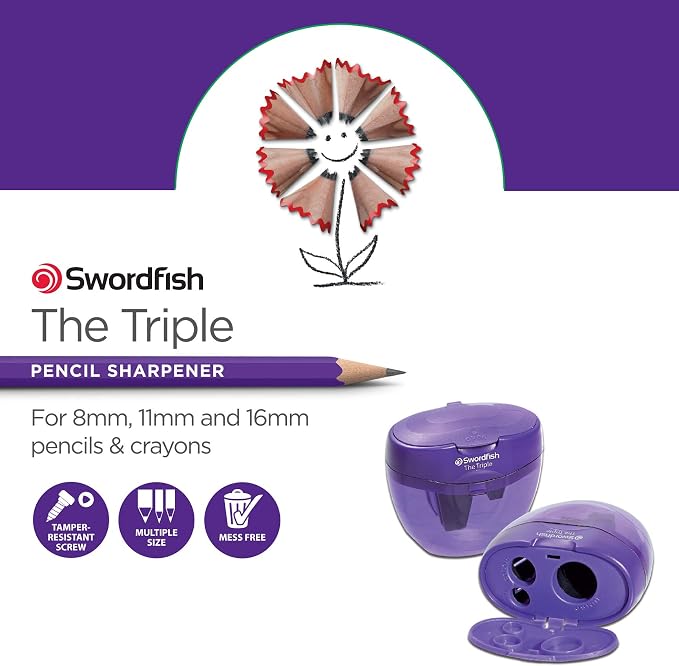 Swordfish 'The Triple' 3 Hole Canister Pencil Sharpener Ref: 40228 - Image 4