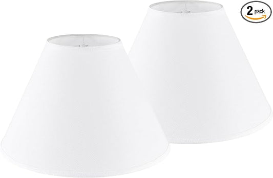 GO&SO 2pcs Pure White Large Lamp Shades, Empire Lamp Shade 6.5" Top x 16.3" by GOSO