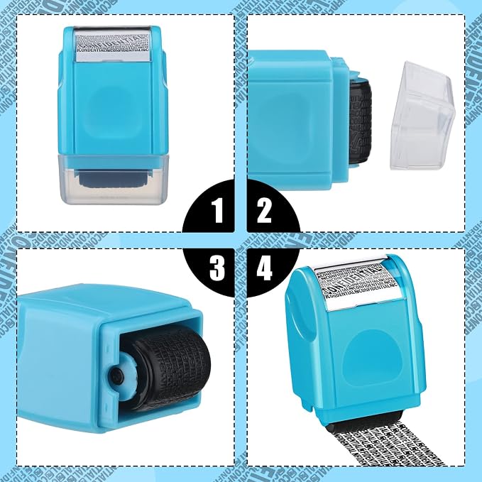 Nezyo 2 Pack Identity Protection Roller Stamp Identity Theft, Confidential - Image 4