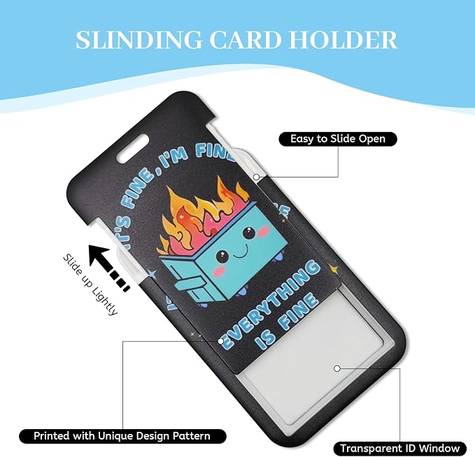 Hancynir Lanyards for Id Badges, Dumpster on Fire Badge Holder - Image 6