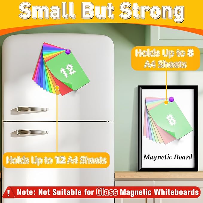 VNDUEEY 16 Pack Purple Fridge Magnets, Refrigerator Magnets Strong Whiteboard Magnet, Small Magnet for Fridge, Magnetic Push Pins for Home, Office, School, Locker, Adult-DeskLoop Office