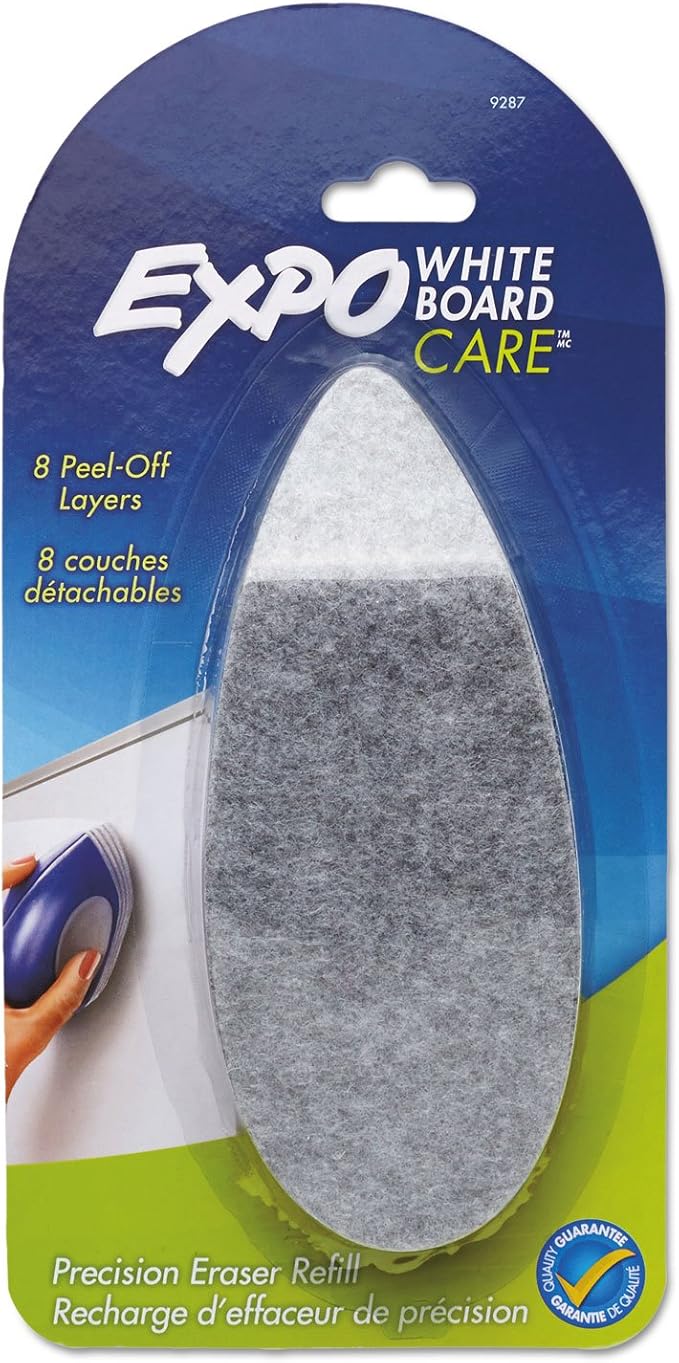 EXPO Precision-Point Whiteboard Eraser Pad Refills, 8 Peel-Off Layers, by EXPO