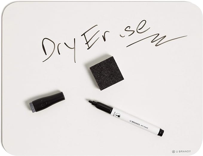 U Brands Dry Erase Lap Board Set, 12” x 9”, Small Whiteboard, Includes 6 - Image 2