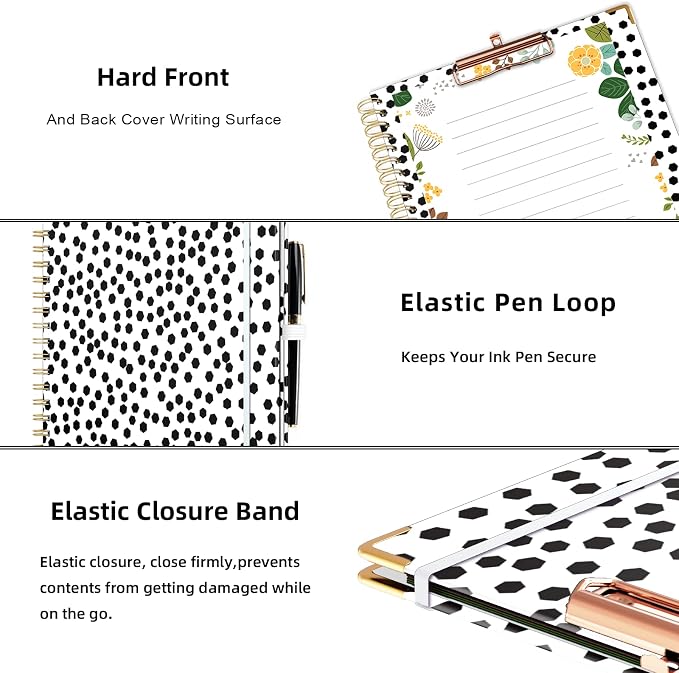 Ospelelf Clipboard with Storage 8.5 X 11，Padfolio Organizer, Spiral Portfolio - Image 5