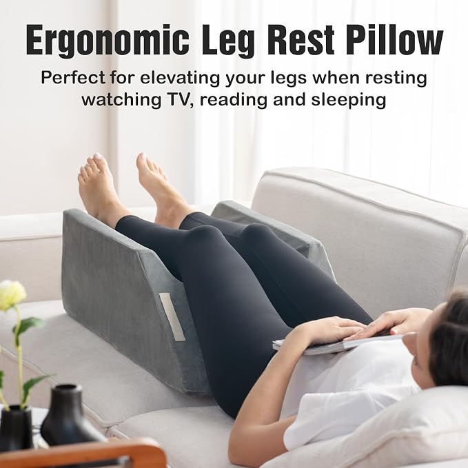 LightEase Post-Surgery Leg, Ankle Elevation Double Wedge Pillow, Memory Foam - Image 3
