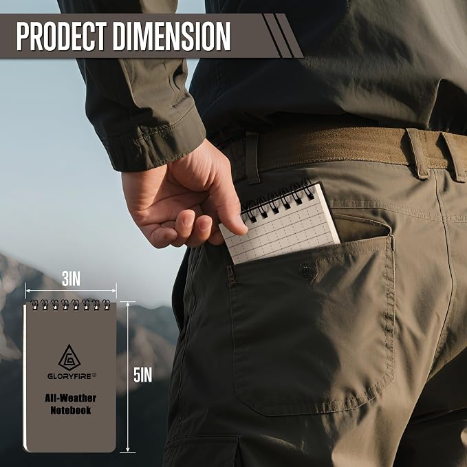 GLORYFIRE Waterproof Notebook Tactical All-Weather Spiral Memo Paper Notepad - Image 6
