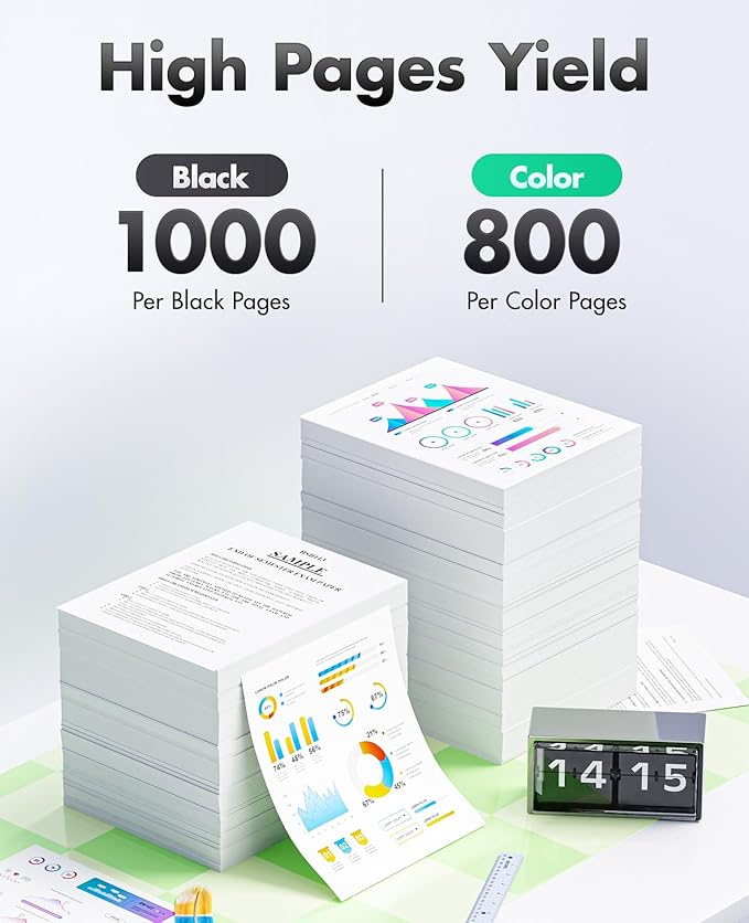 923e Ink Cartridges Combo 4-Pack High Yield with Chip Replacement for HP 923 923e 923XL Ink Compatible with OfficeJet Pro 8135e 8138e 8139e 8122e 8120 8123 8130 8133 Printers Black Cyan Magenta Yellow-DeskLoop Office