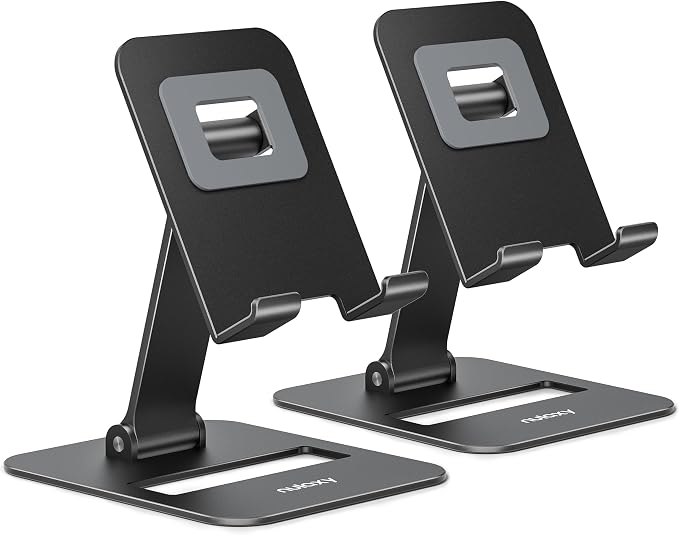 Nulaxy 2 Pack Dual Folding Cell Phone Stand, Fully Adjustable Phone Holder by Nulaxy