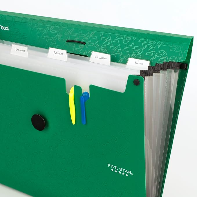 Five Star Expanding File Organizer, 6-Pocket Accordian File Organizer, Bungee - Image 4