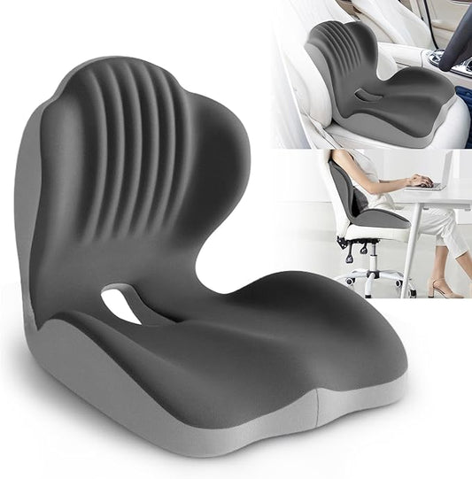 Ergonomic Waist Support and Seat Cushion, L-Shaped Memory Foam Pad, Hollow by LVGREEEN