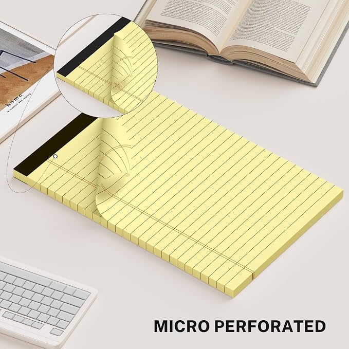 8 Pack Note Pads 5 x 8 Inch, Colored Narrow Ruled Small Legal Pads, Perforated - Image 5