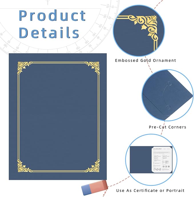 HAUTOCO 120 Pack Certificate Holders, Document Award Covers Certificate Folders - Image 3