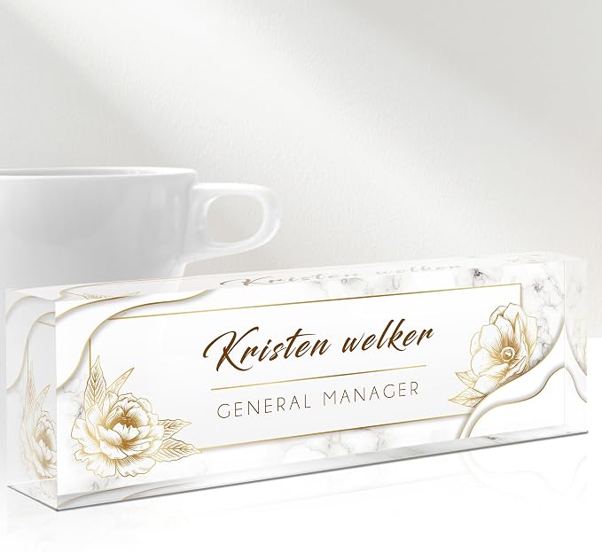 Desk Name Plate Personalized, Custom Name Plates by Gowelly