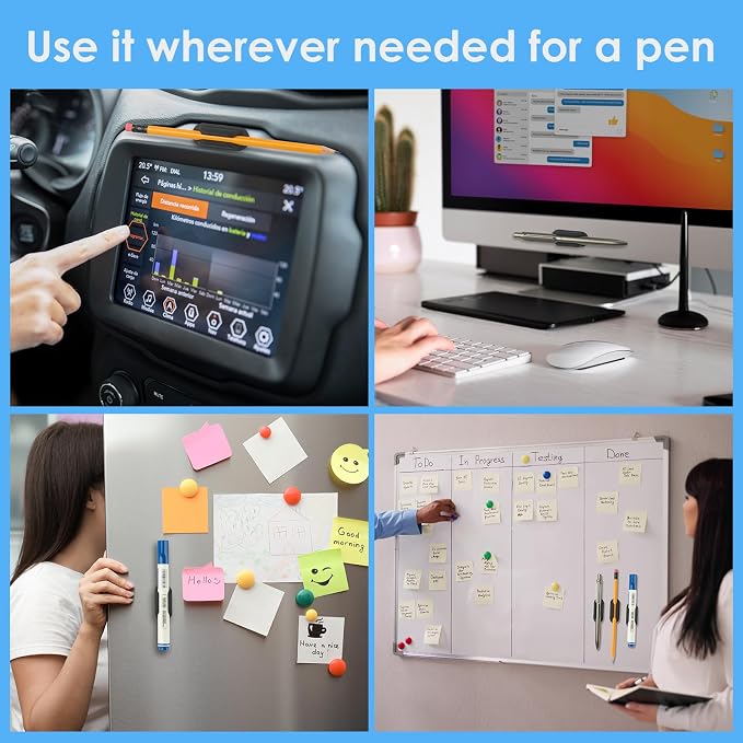 VZZNN 20 PCS Adhesive Pencil Holders, Silicone Marker Organizer - Image 4